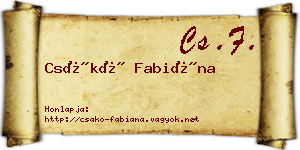 Csákó Fabiána névjegykártya